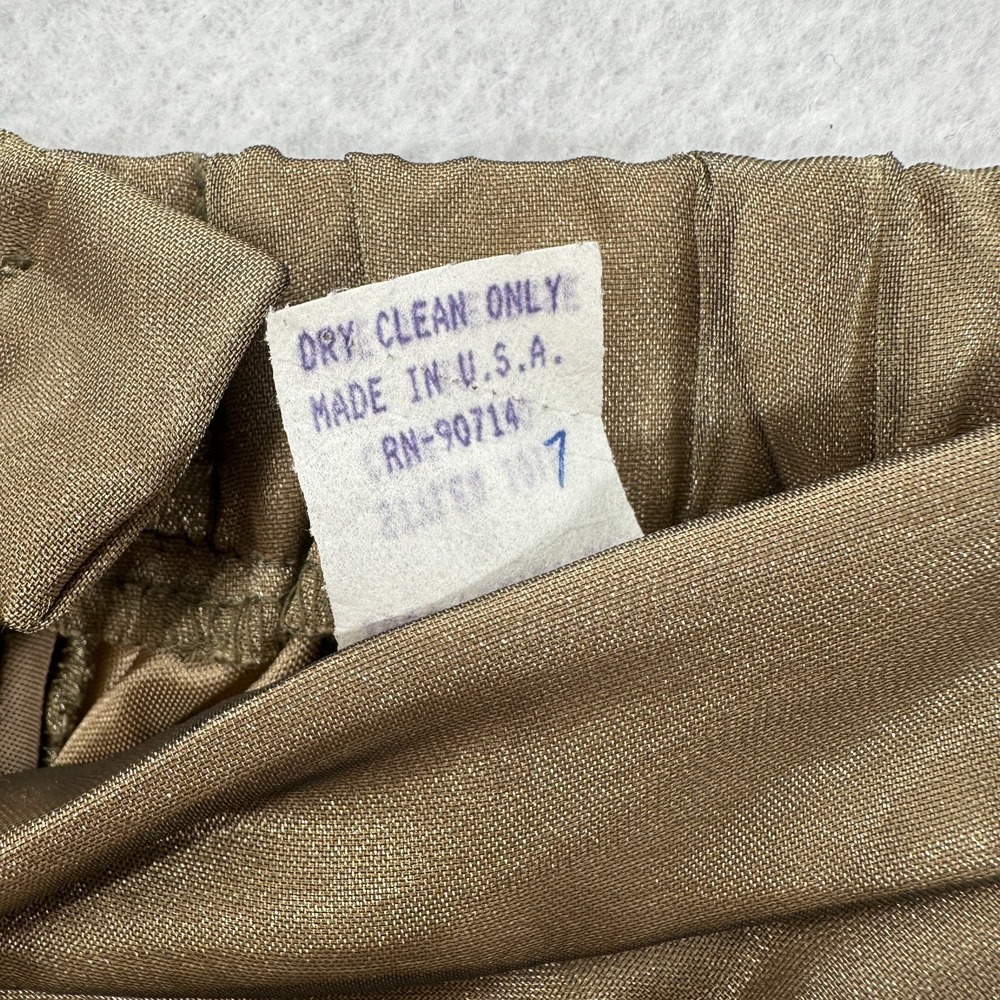VTG Metallic Satin Tulle Maxi Skirt Gold‎ Champagne Sheen SMALL Christmas READ - Picture 7 of 10